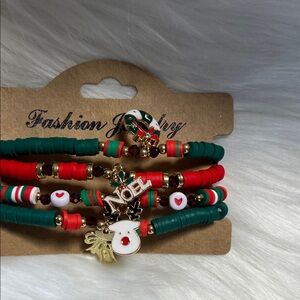 Fashion Jewelry Festive Red and Green Bracelet Set